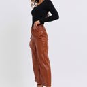  Judy Blue High Waist Tummy Control Camel Faux Leather Wide Leg Crop Denim 88900 - Plus