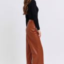  Judy Blue High Waist Tummy Control Camel Faux Leather Wide Leg Crop Denim 88900 - Plus