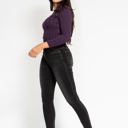  Judy Blue High Waist Tummy Control Black Wash & Contrast Thread Skinny 88768 - Plus