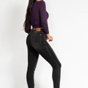  Judy Blue High Waist Tummy Control Black Wash & Contrast Thread Skinny 88768 - Plus