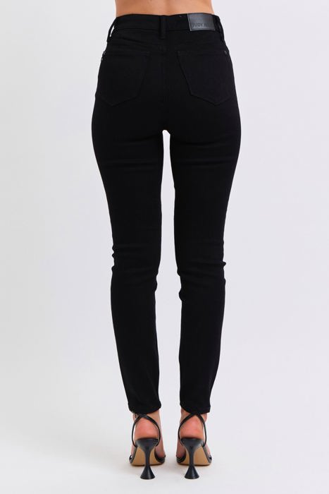 Judy Blue High Waist Faux Leather & Denim Skinny 88810 - Plus