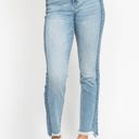  Judy Blue High Waist Vintage Wash Side Panel Detail & Hi Lo Fray Hem Slim Denim 88536 - Plus