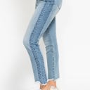  Judy Blue High Waist Vintage Wash Side Panel Detail & Hi Lo Fray Hem Slim Denim 88536 - Plus
