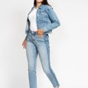  Judy Blue High Waist Vintage Wash Side Panel Detail & Hi Lo Fray Hem Slim Denim 88536 - Plus