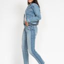  Judy Blue High Waist Vintage Wash Side Panel Detail & Hi Lo Fray Hem Slim Denim 88536 - Plus
