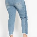  Judy Blue High Waist Vintage Wash Side Panel Detail & Hi Lo Fray Hem Slim Denim 88536 - Plus