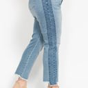  Judy Blue High Waist Vintage Wash Side Panel Detail & Hi Lo Fray Hem Slim Denim 88536