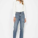  Judy Blue High Waist "Tummy Control" Raw Hem Straight Denim 88848 - Plus