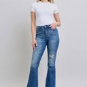  Judy Blue High Waist Contrast Wash Destroy Flare Denim 88383 - Plus