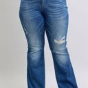  Judy Blue High Waist Contrast Wash Destroy Flare Denim 88383 - Plus