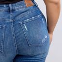  Judy Blue High Waist Contrast Wash Destroy Flare Denim 88383 - Plus