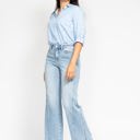  Judy Blue High Waist Side Seam Insert Detail Retro Wide Leg Denim 88766 - Plus