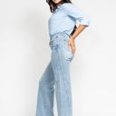  Judy Blue High Waist Side Seam Insert Detail Retro Wide Leg Denim 88766 - Plus