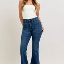  Judy Blue High Waist Mitered Pocket & Pintuck Flare Denim Jeans 881079