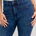  Judy Blue High Waist Mitered Pocket & Pintuck Flare Denim Jeans 881079