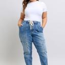  Judy Blue High Waist Cargo Cuff Jogger Denim Jeans 88909 - Plus