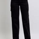  Judy Blue High Waist Cargo Wide Leg Black Denim Jeans 88886