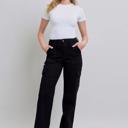 Judy Blue High Waist Cargo Wide Leg Black Denim Jeans 88886