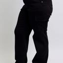  Judy Blue High Waist Cargo Wide Leg Black Denim Jeans 88886 - Plus