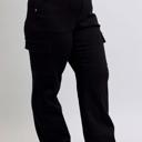  Judy Blue High Waist Cargo Wide Leg Black Denim Jeans 88886 - Plus
