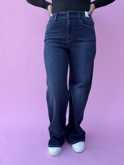 Judy Blue High Waist Lux Dark Retro Wide Leg Jeans