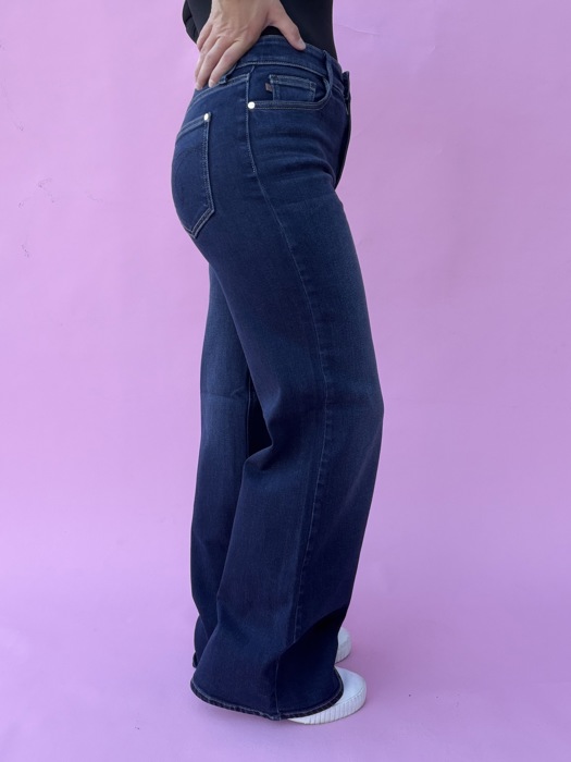 Judy Blue High Waist Lux Dark Retro Wide Leg Jeans