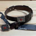  Lucky & Blessed Girl’s (Kids/Youth) Genuine Leather Belt, Brown with Red Conchos