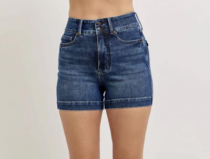 Judy Blue High Waist Tummy Control Slim Denim Short 150350
