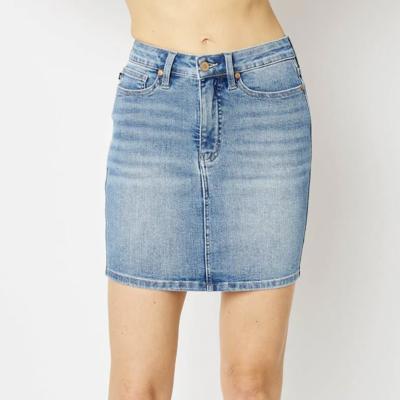 Judy Blue High Waist Tummy Control Denim Skirt 2819