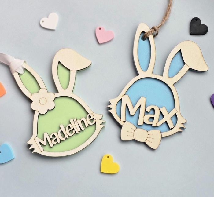 Personalized Wooden Easter Bunny Name Tag