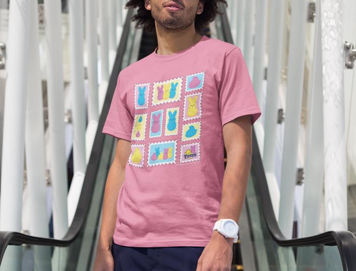 PEEPS® Stamps Tee | Marshmallow Vintage T-Shirt – Retro Easter Graphic Tee | Officially Licensed Spring Nostalgia Shirt