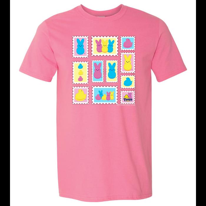 PEEPS® Stamps Tee | Marshmallow Vintage T-Shirt – Retro Easter Graphic Tee | Officially Licensed Spring Nostalgia Shirt