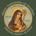 Large Saint Gertrude Patron Saint of Cats Graphic Tee