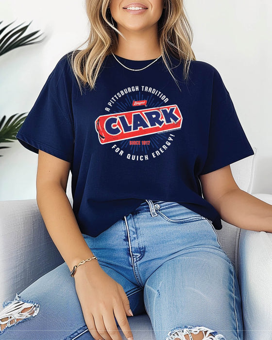 Boyer® Clark® Bar A Pittsburgh Tradition Graphic Tee – Vintage Retro Candy Logo T-Shirt