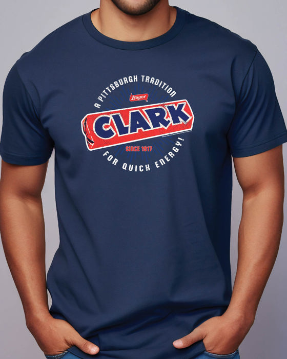 Boyer® Clark® Bar A Pittsburgh Tradition Graphic Tee – Vintage Retro Candy Logo T-Shirt