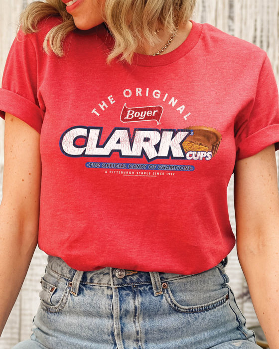 Boyer® Clark® Cups the Original Tee – Vintage Retro Candy Logo T-Shirt