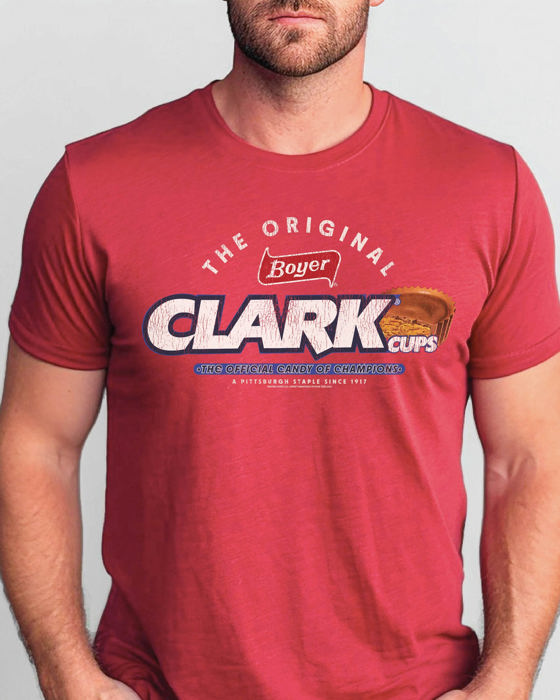 Boyer® Clark® Cups the Original Tee – Vintage Retro Candy Logo T-Shirt