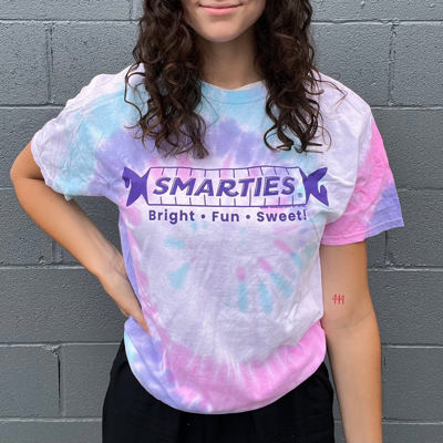 Smarties® Bright • FUN • Smarties Tie-Dye Tee – Vintage Candy Unisex Graphic T-Shirt