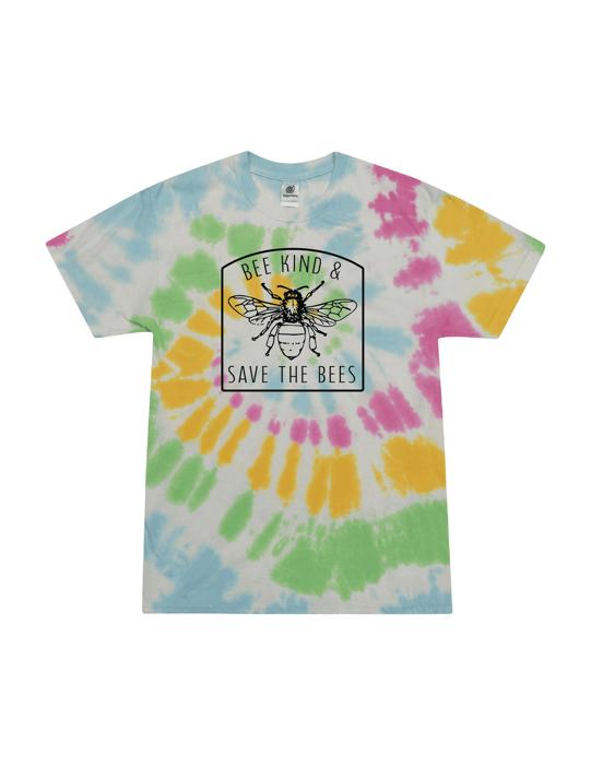 Bee Kind & Save the Bees Unisex Youth Tie-Dye Tee