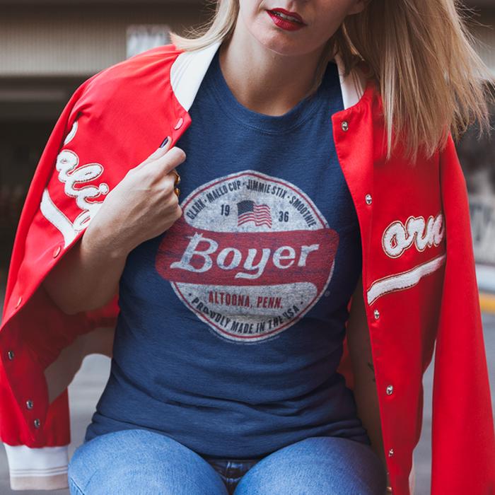 Boyer® Made in the USA Tee – Vintage Retro Candy Logo T-Shirt