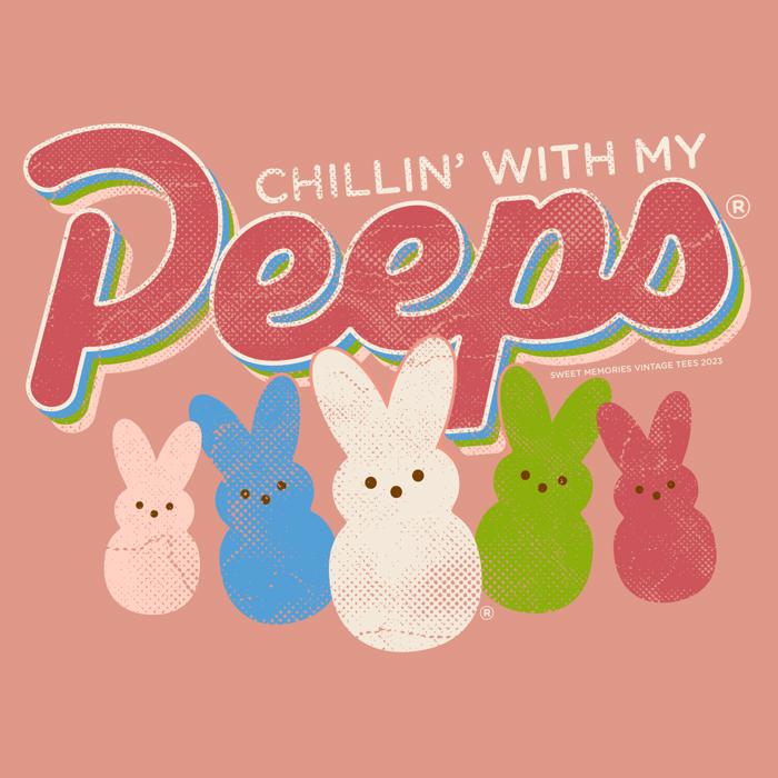 PEEPS® Chillin' With My Peeps Tee – Vintage Marshmallow Unisex Graphic T-Shirt