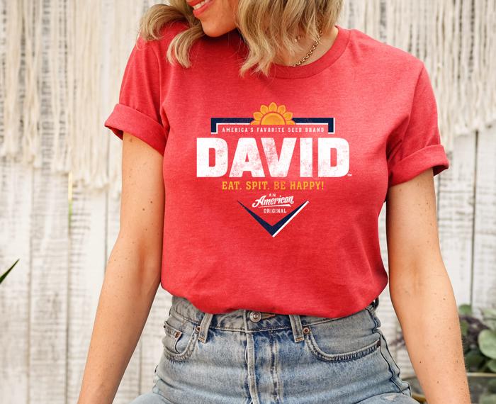 Official DAVID® Sunflower Seeds T-Shirt – Homeplate Logo Tee | Vintage Baseball Snack Shirt
