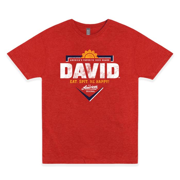 Official DAVID® Sunflower Seeds T-Shirt – Homeplate Logo Tee | Vintage Baseball Snack Shirt