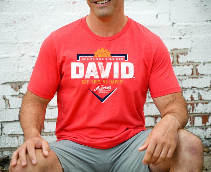Official DAVID® Sunflower Seeds T-Shirt – Homeplate Logo Tee | Vintage Baseball Snack Shirt