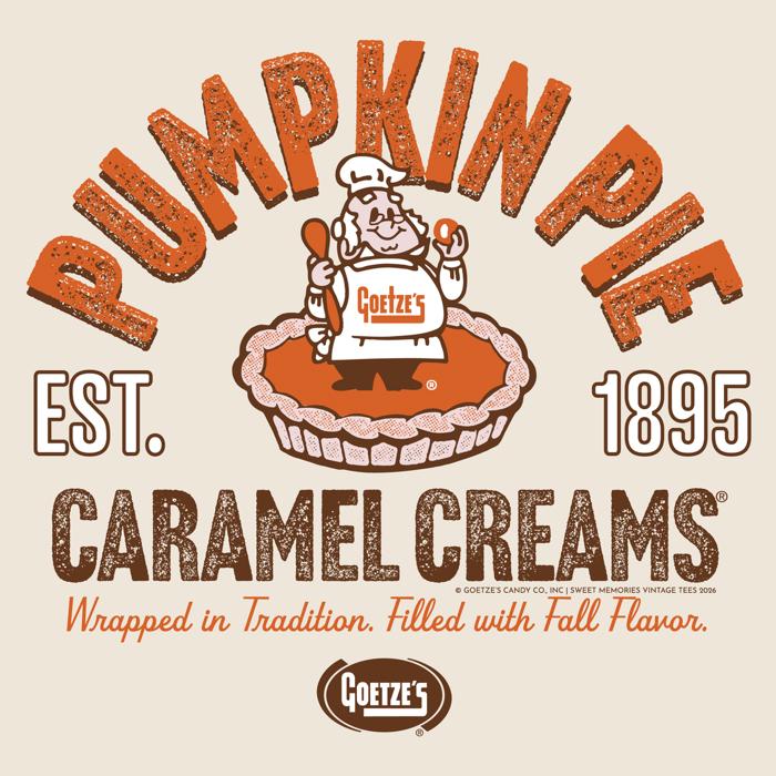 Goetze's® Pumpkin Pie Caramel Creams Tee | Fall Autumn Graphic T-shirt
