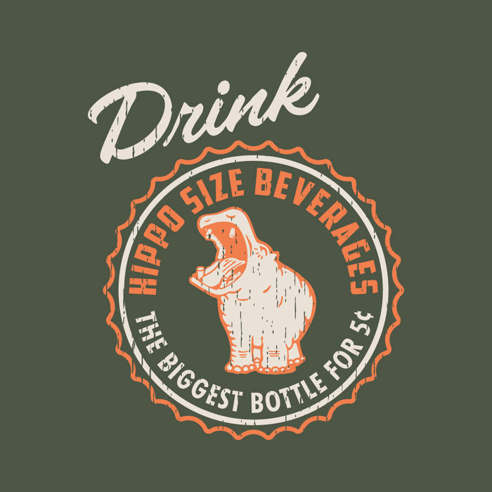 Hippo Size® Beverage - Texan Size Drink Unisex Graphic Tee
