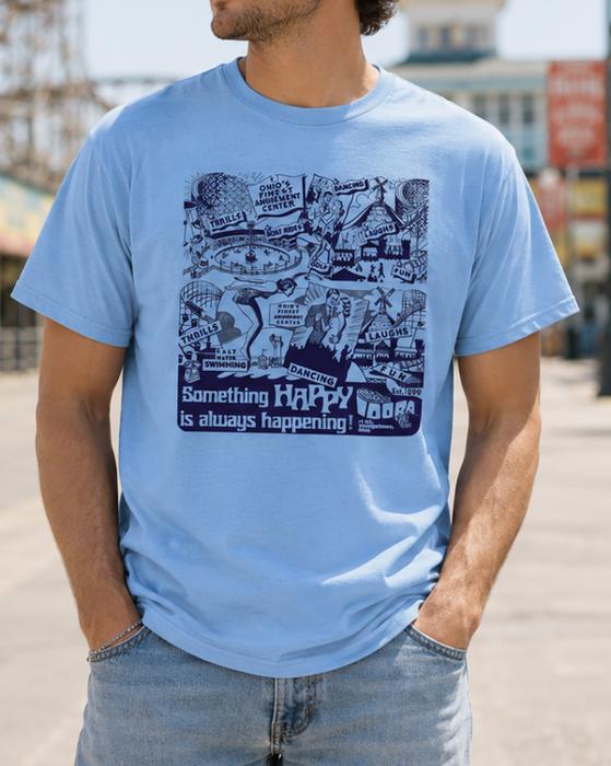 Idora Park 1930s Original Printer Block • Youngstown, OH Tee - Limited Edition Light Blue Tee