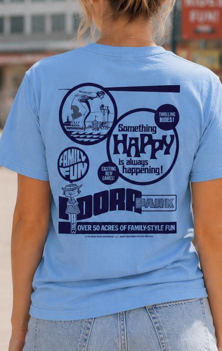 Idora Park 1930s Original Printer Block • Youngstown, OH Tee - Limited Edition Light Blue Tee