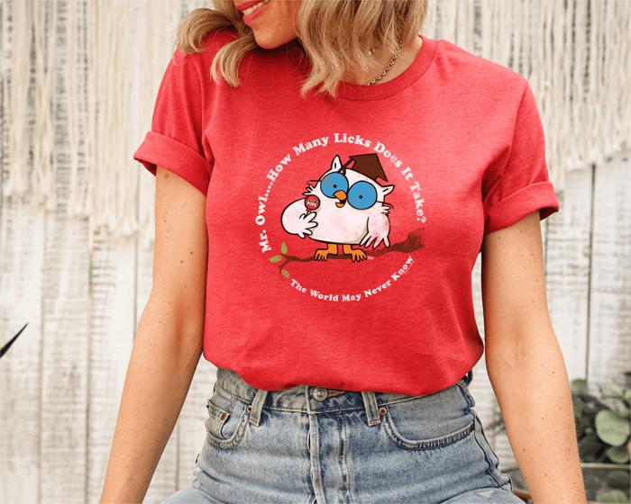 Tootsie Iconic Mr. Owl Heather Red Tee – Vintage Unisex Graphic T-Shirt