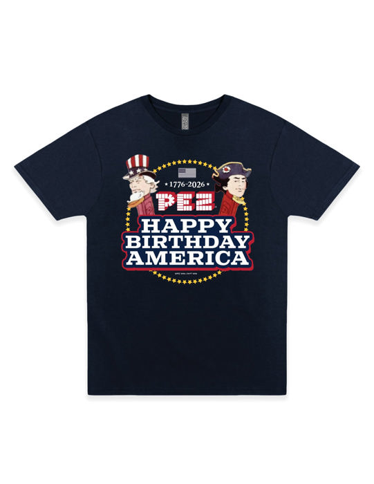 PEZ® Happy Birthday America T-Shirt – 1776–2026 Patriotic Tee  | America 250 Celebration